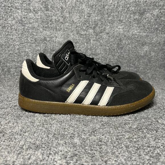 adidas Other - Adidas Samba Sneakers Mens US 5.5 Black Leather Low Top Lace Up Casual Shoes